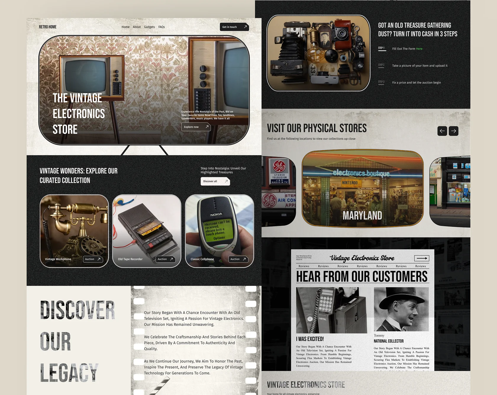 Vintage Electronics Landing Page